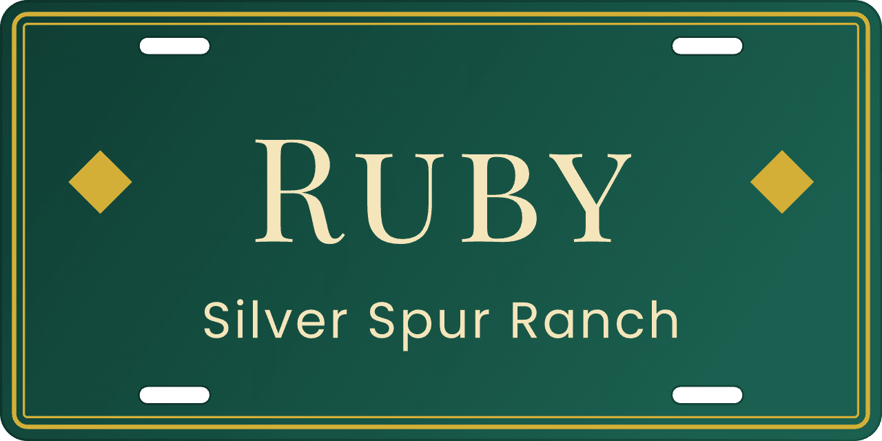 Emerald & Gold stall sign, name between ornaments