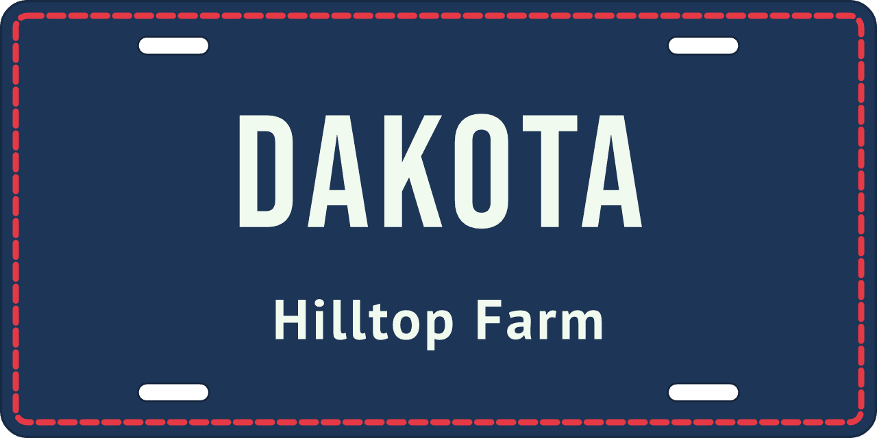 Rope: a stall sign reading Dakota, Hilltop Farm