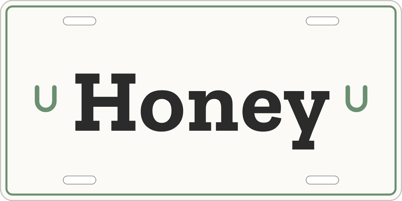 Horseshoes: a stall sign reading Honey