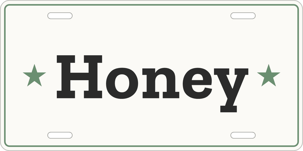 Stars: a stall sign reading Honey