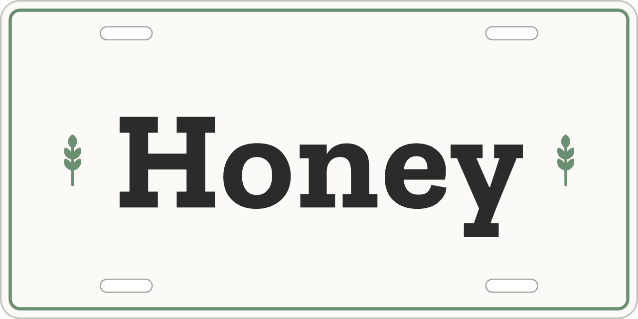 Wheat: a stall sign reading Honey