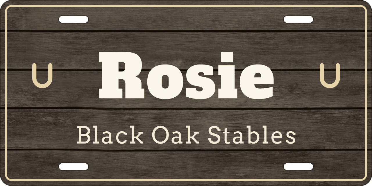 Barnwood Plank stall sign, name between ornaments