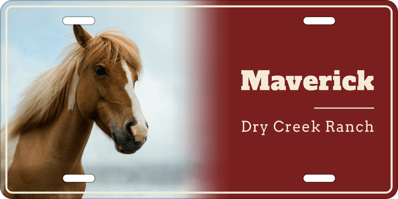 Barnwood Red stall sign, with your horse’s photo
