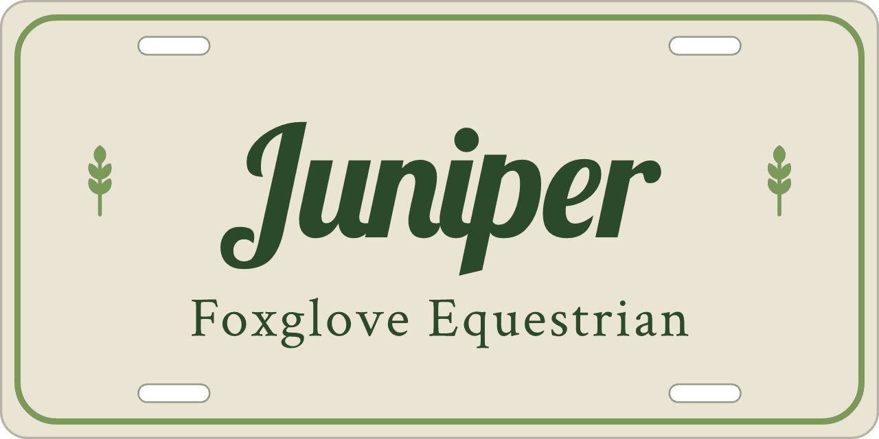 Meadow stall sign, name between ornaments