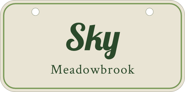 Meadow stall sign, mini 6×3″ for lockers and trailers