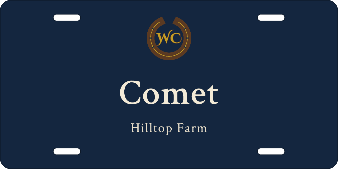 Navy Fade stall sign, with your farm’s logo